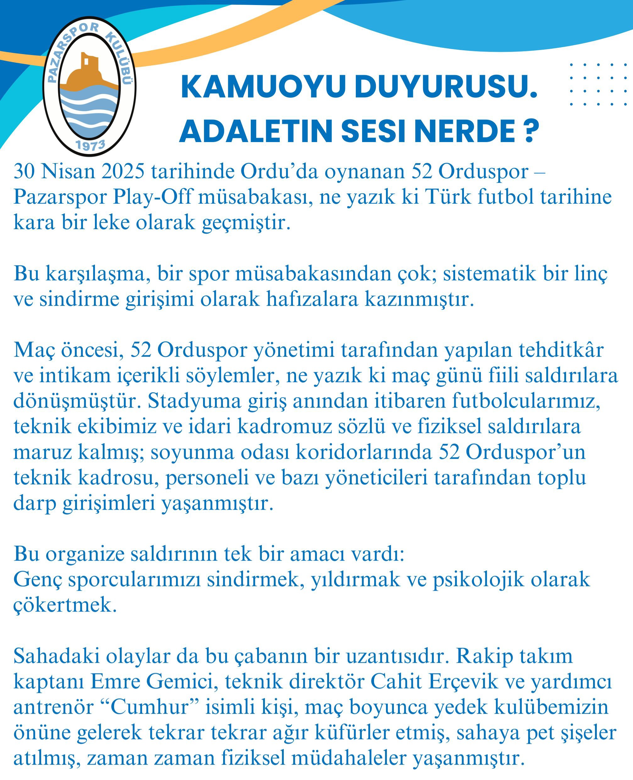 KAMU OYUNA DUYURULUR...